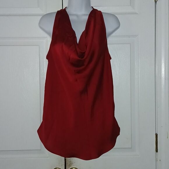 Michael Michael Kors red sheer sleeveless blouse Sz M NWOT - Picture 1 of 7